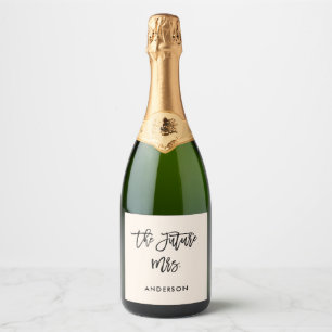 Étiquettes Pour Bouteilles De Vin Mousseux Futur personnalisé personnalisé Mme Engaged