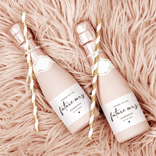 Étiquettes Pour Bouteilles De Vin Mousseux Future écriture manuscrite moderne Mme Script (Créateur téléchargé)