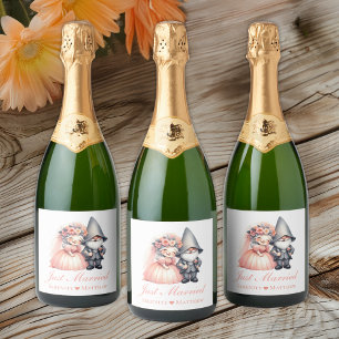Étiquettes Pour Bouteilles De Vin Mousseux Garden Gnome Fairytale Rustique Mariage vient de s