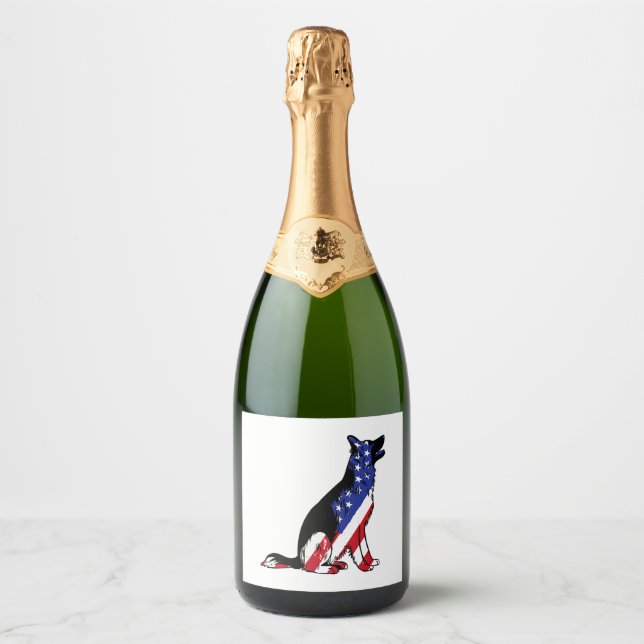 Étiquettes Pour Bouteilles De Vin Mousseux German Shepherd (Devant)
