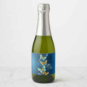 Étiquettes Pour Bouteilles De Vin Mousseux Golden butterflies