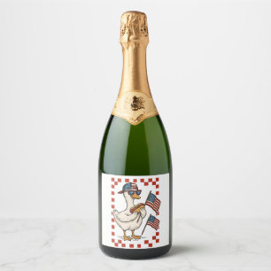 Étiquettes Pour Bouteilles De Vin Mousseux Goose American USA Flag Memorial Day 4 juillet