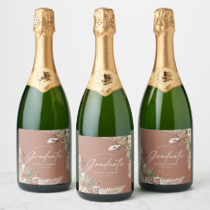 Étiquettes Pour Bouteilles De Vin Mousseux Gradué faveur pampas herbe eucalyptus terracotta