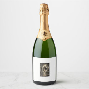 Étiquettes Pour Bouteilles De Vin Mousseux Gravure vintage berger et agneau forêt