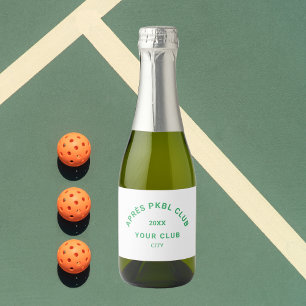 Étiquettes Pour Bouteilles De Vin Mousseux Green Après PKBL Club Crest Pickleball