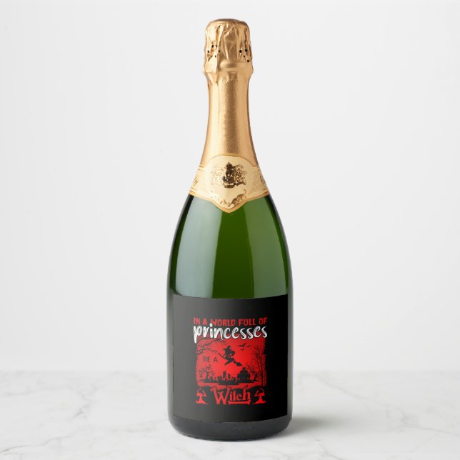 Étiquettes Pour Bouteilles De Vin Mousseux Halloween (Devant)