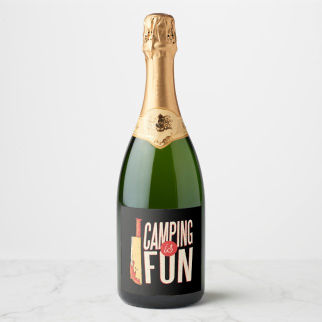 Étiquettes Pour Bouteilles De Vin Mousseux Halloween Camping (Devant)
