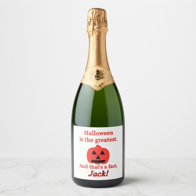 Étiquettes Pour Bouteilles De Vin Mousseux halloween est le plus grand (Devant)