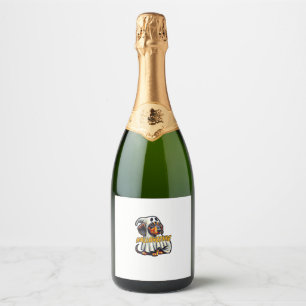 Étiquettes Pour Bouteilles De Vin Mousseux Halloweenie Drôle Halloween Dachshund Habillé Comm