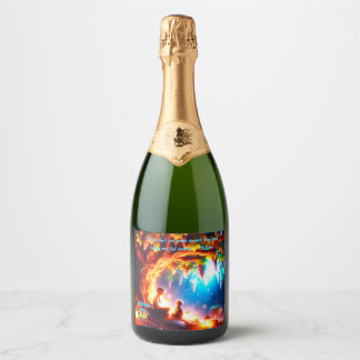 Étiquettes Pour Bouteilles De Vin Mousseux Héritage d'or - Vignoble père et enfant