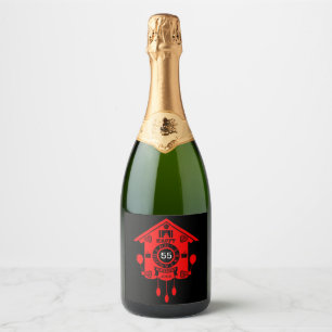 Étiquettes Pour Bouteilles De Vin Mousseux Horloge Cuckoo Joyeux 55e anniversaire