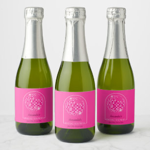Étiquettes Pour Bouteilles De Vin Mousseux Hot Pink Disco Boogie Fête des mariées