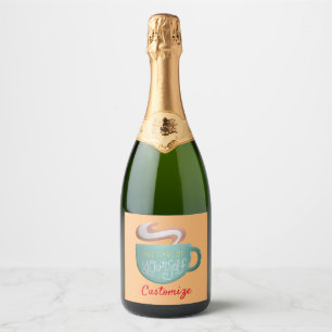 Étiquettes Pour Bouteilles De Vin Mousseux Hygge Drink Self-Care Thunder_Cove