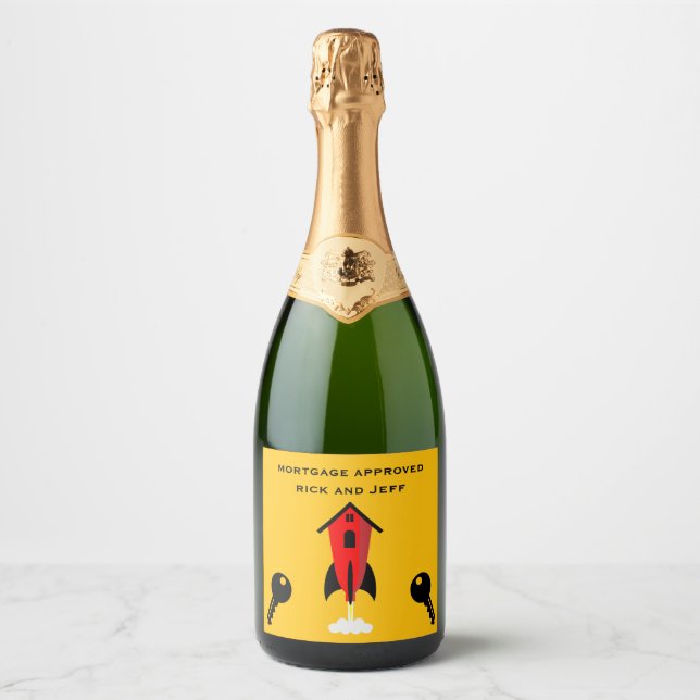 Étiquettes Pour Bouteilles De Vin Mousseux Hypothèque approuvée (Devant)