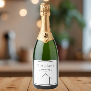 Étiquettes Pour Bouteilles De Vin Mousseux Immobilier Entreprise Personnalisé Realtor Félicit