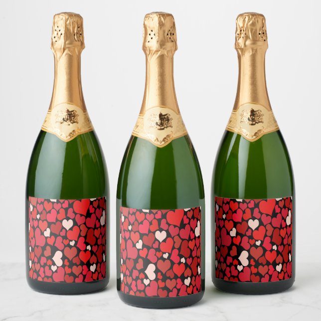 Étiquettes Pour Bouteilles De Vin Mousseux Impression cardiaque (Bouteilles)