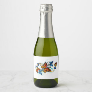 Étiquettes Pour Bouteilles De Vin Mousseux Infinité de papillons monarques
