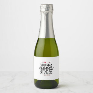 Étiquettes Pour Bouteilles De Vin Mousseux Infirmière Cadeau Vous RN Bonnes mains