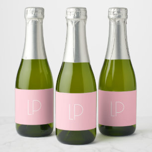 Étiquettes Pour Bouteilles De Vin Mousseux Initiale moderne minimaliste élégante sur fond ros