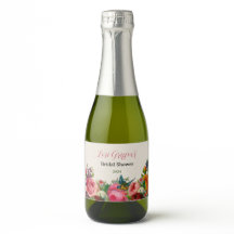Jardin vintage Thème Mini bouteille de vin Étiquet