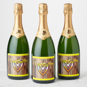 Étiquettes Pour Bouteilles De Vin Mousseux Je T'Aime