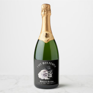 Étiquettes Pour Bouteilles De Vin Mousseux Je vois des crânes de personnes mariées Halloween