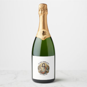 Étiquettes Pour Bouteilles De Vin Mousseux Jésus Verre à Bière Vide Cassé Barman Boisson Humo