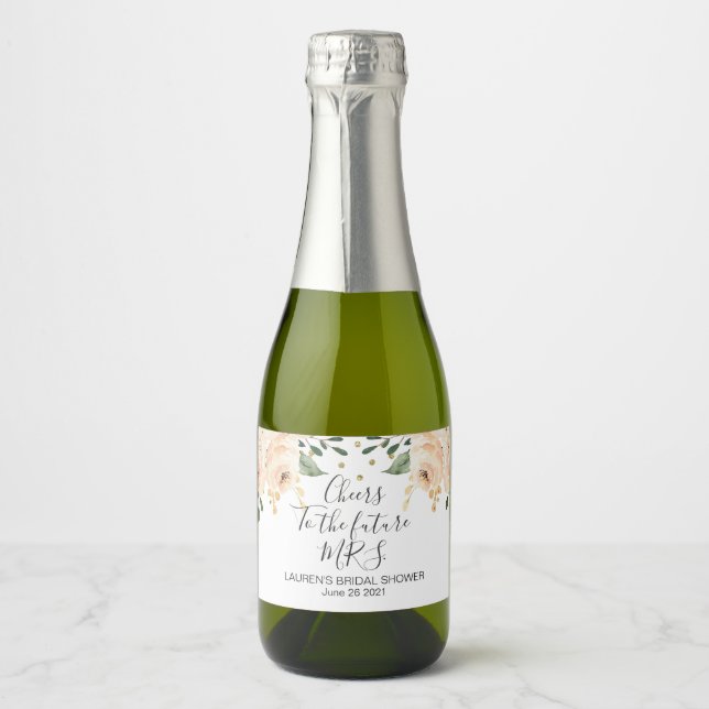 Étiquettes Pour Bouteilles De Vin Mousseux Jeu de Étiquettes de nourriture et de boissons flo (Devant)