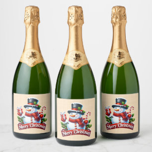 Étiquettes Pour Bouteilles De Vin Mousseux Joie Hivernale Festive