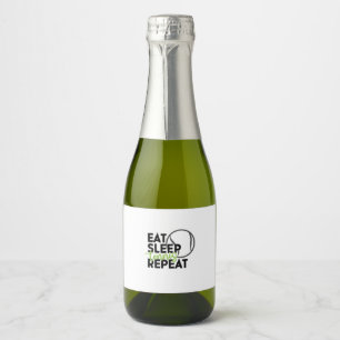 Étiquettes Pour Bouteilles De Vin Mousseux Joueur de Tennis Manger Dormir Tennis Répéter