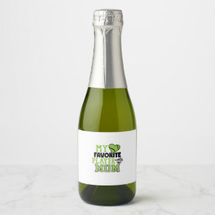 Étiquettes Pour Bouteilles De Vin Mousseux Joueur de tennis Mon joueur préféré m'appelle ma