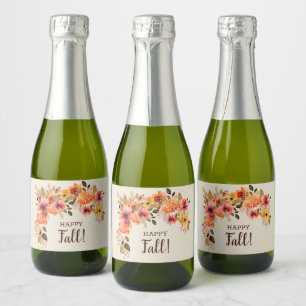 Étiquettes Pour Bouteilles De Vin Mousseux Joyeux Automne ! Mini guirlande florale d'automne