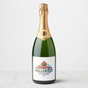 Étiquettes Pour Bouteilles De Vin Mousseux Joyeux Halloween, Halloween, Effrayant, Déguisemen