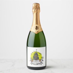 Étiquettes Pour Bouteilles De Vin Mousseux Joyeux Halloween, soirée Halloween, drôle d'Hallow