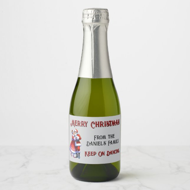 Étiquettes Pour Bouteilles De Vin Mousseux Joyeux Noël à Cusco (Devant)