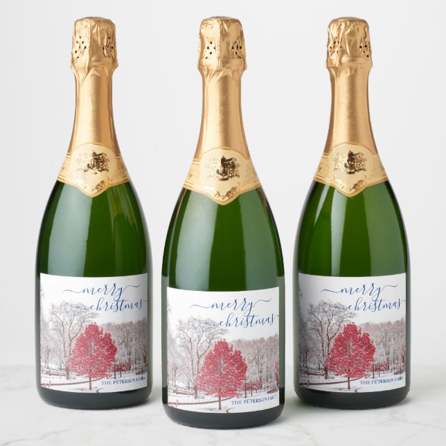 Étiquettes Pour Bouteilles De Vin Mousseux Joyeux Noël Sparkling Étiquettes bouteille de vin (Bouteilles)