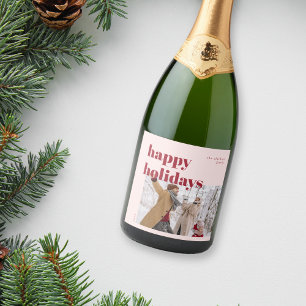 Étiquettes Pour Bouteilles De Vin Mousseux Joyeux Sucre de canne de vacances Photo