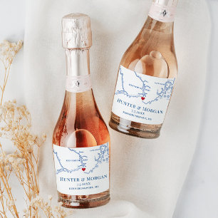 Étiquettes Pour Bouteilles De Vin Mousseux Kennebunkport Maine Mariage Mini bouteille