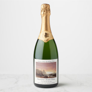 Étiquettes Pour Bouteilles De Vin Mousseux La flotte de pêche d'Albert Bierstadt