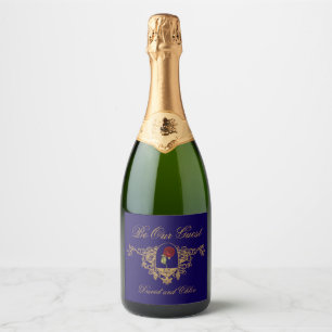 Étiquettes Pour Bouteilles De Vin Mousseux La Rose Rouge de Beauté