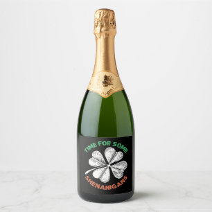 Étiquettes Pour Bouteilles De Vin Mousseux La St Patrick's Time pour quelques frasques Fête d