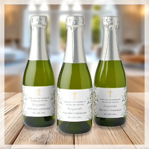 Étiquettes Pour Bouteilles De Vin Mousseux La verdure   Première Communion Huile d'olive Favo