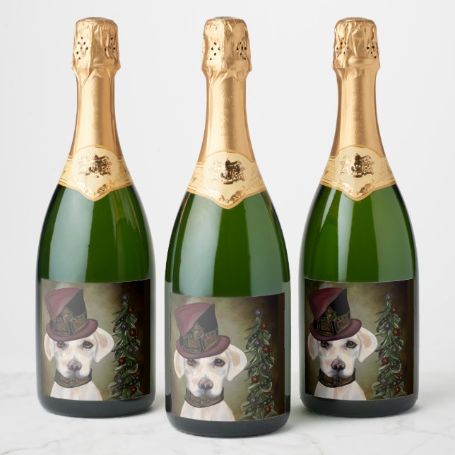 ÉTIQUETTES POUR BOUTEILLES DE VIN MOUSSEUX LABRADOR RETRIEVER            (Bouteilles)