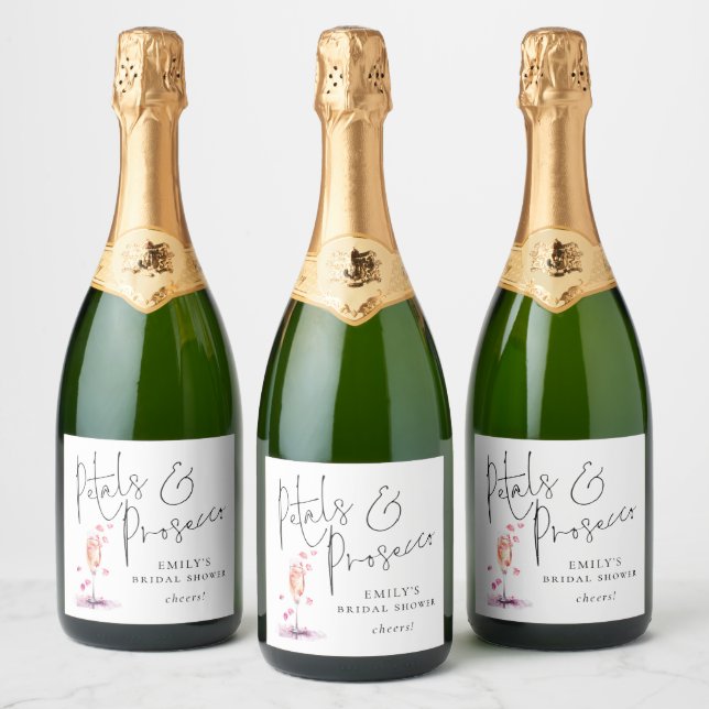 Étiquettes Pour Bouteilles De Vin Mousseux Lancement de Fête de Mariage Petales Prosecco Sant (Bouteilles)