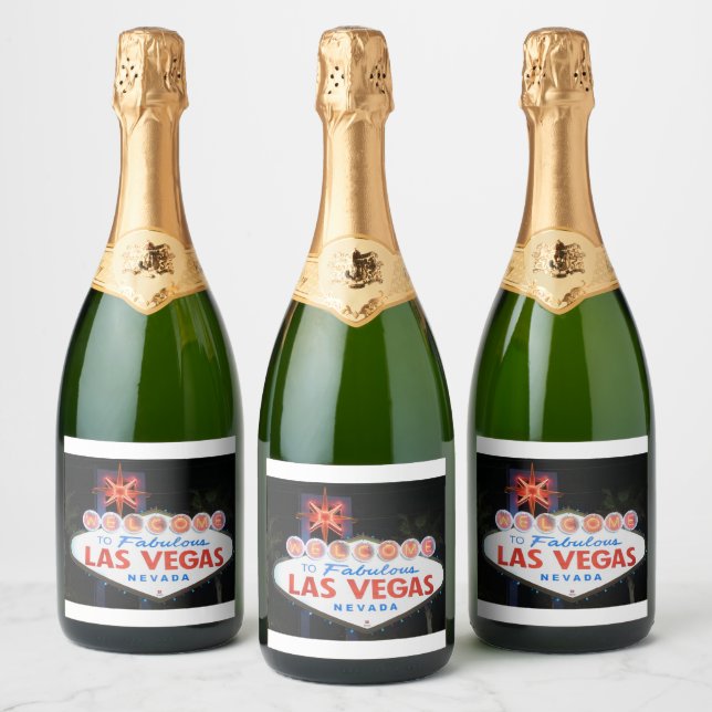 Étiquettes Pour Bouteilles De Vin Mousseux Las Vegas ! (Bouteilles)