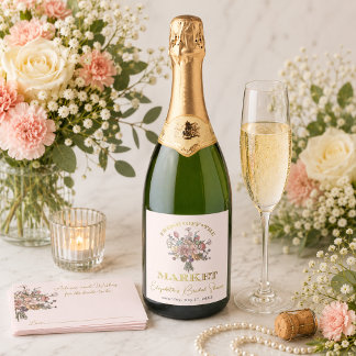 Étiquettes Pour Bouteilles De Vin Mousseux Lavage de mariage sur le marché