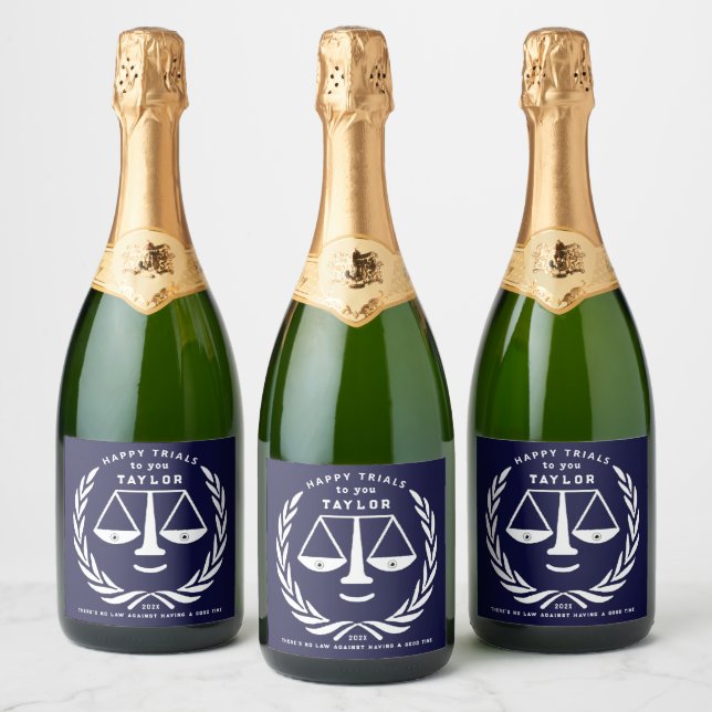Étiquettes Pour Bouteilles De Vin Mousseux Law School Graduation 2023 Sparkling Wine Label (Bouteilles)
