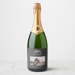 Étiquettes Pour Bouteilles De Vin Mousseux le début de notre aventure sauver la date