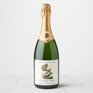 Étiquettes Pour Bouteilles De Vin Mousseux Le faucon des marais des oiseaux d'Amérique d'Audu