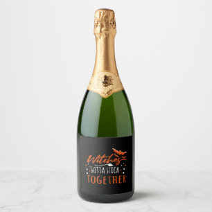Étiquettes Pour Bouteilles De Vin Mousseux Les sorcières d'Halloween